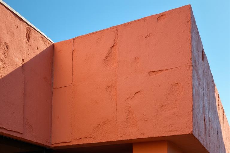 Détail d'une façade en terre cuite artisanale